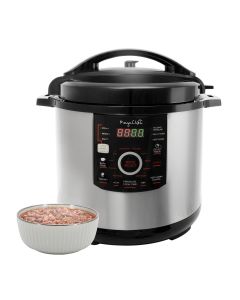 Megachef 12 Quart Steel Digital Pressure Cooker with 15 Presets and Glass Lid