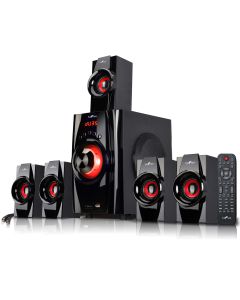 beFree Sound 5.1 Channel Surround Sound Bluetooth Speaker System- Red