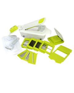 MegaChef 8-in-1 Multi-Use Slicer Dicer and Chopper with Interchangeable Blades, Vegetable and Fruit Peeler and Soft Slicer