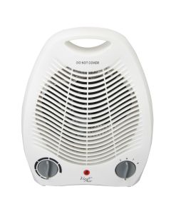 Vie Air 1500W Portable 2 Settings White Office Fan Heater with Adjustable Thermostat